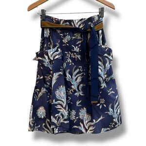 Philosophy di Alberta Ferretti Skirt Size 6 blue Floral Print All Cotton Pull On